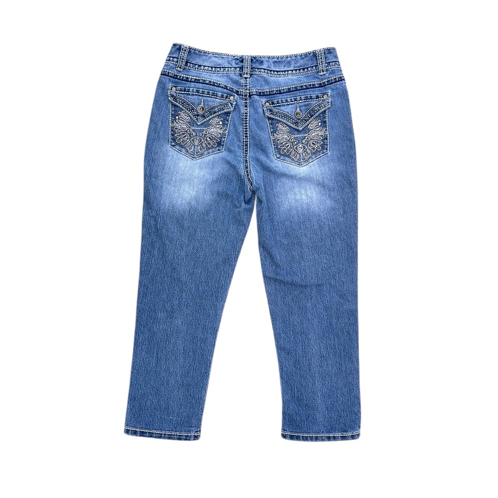 Nine West Date Night Decorated Pockets Contrast Stitch Women's Jeans Size 8